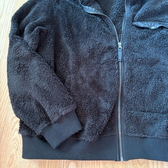Rails Austin Black High Pile Fleece Full Zip Front Jacket Large Sherpa Soft - Picture 4 of 8